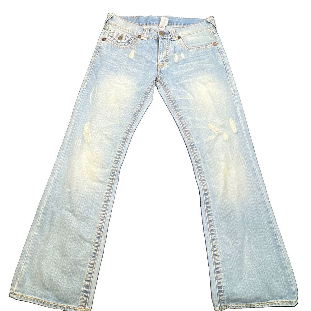 True Religion Men's World Tour Billy Super T Denim Jeans Made in USA 36x33